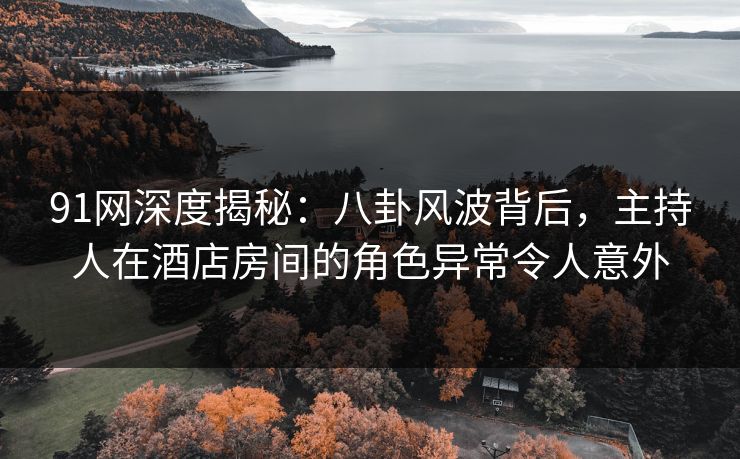 91网深度揭秘：八卦风波背后，主持人在酒店房间的角色异常令人意外